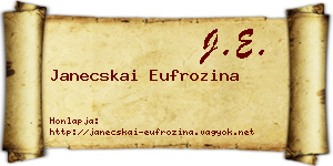 Janecskai Eufrozina névjegykártya